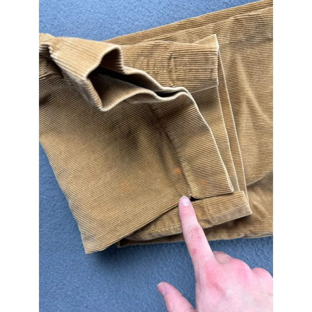 Polo Ralph Lauren Pants Men's 37x33* Brown Corduroy Vintage Flat‎ Front Retro*